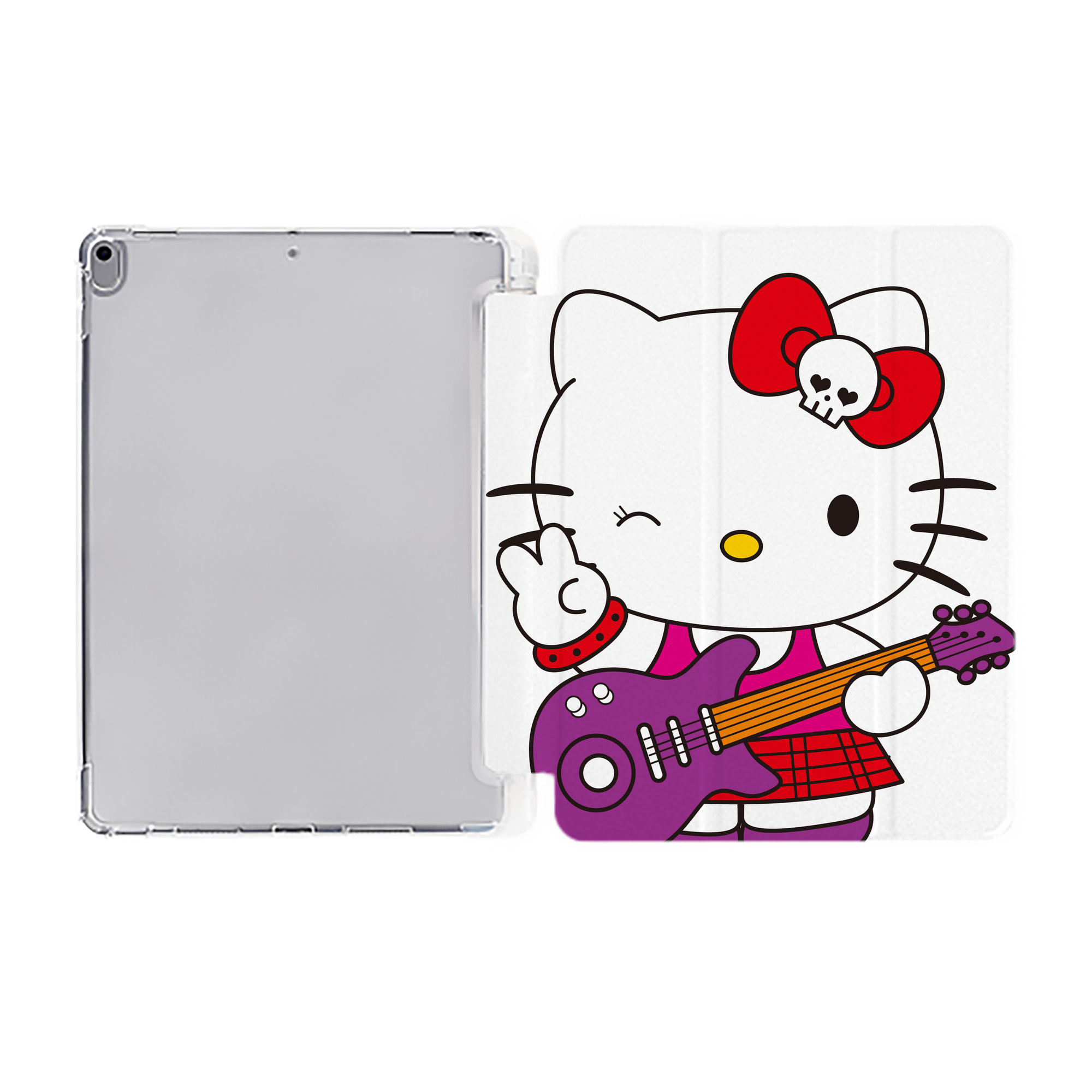 （画像用） Hello Kitty ハローキティ IPad ケース ペン収納付き 三つ折りスタンド PUレザー×シリコン 対応機種9.5/10.5/10.9インチ